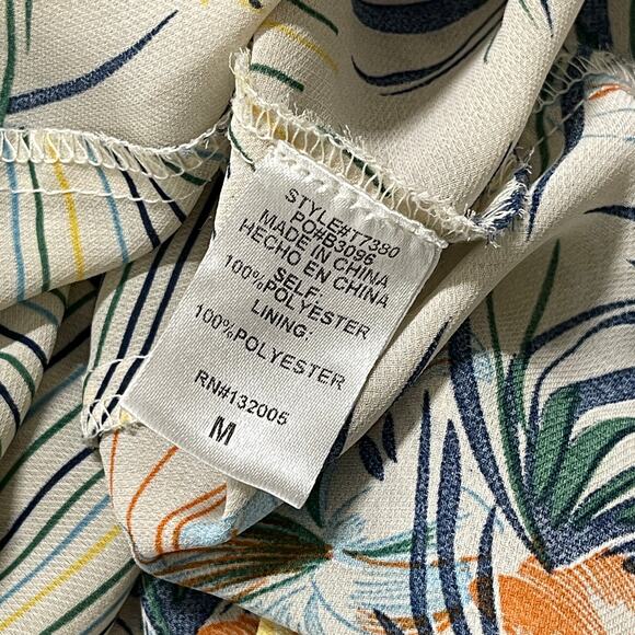 Entro Tank Top Blouse Womens Medium M Blue Yellow Green Floral Flowy - Picture 7 of 7